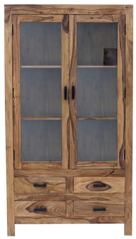 Vitrína Rami 100x180x45 indický masív palisander Svetlomedová