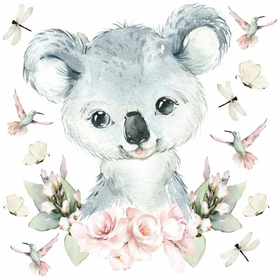 Gario Detská nálepka na stenu Animals among flowers - koala
