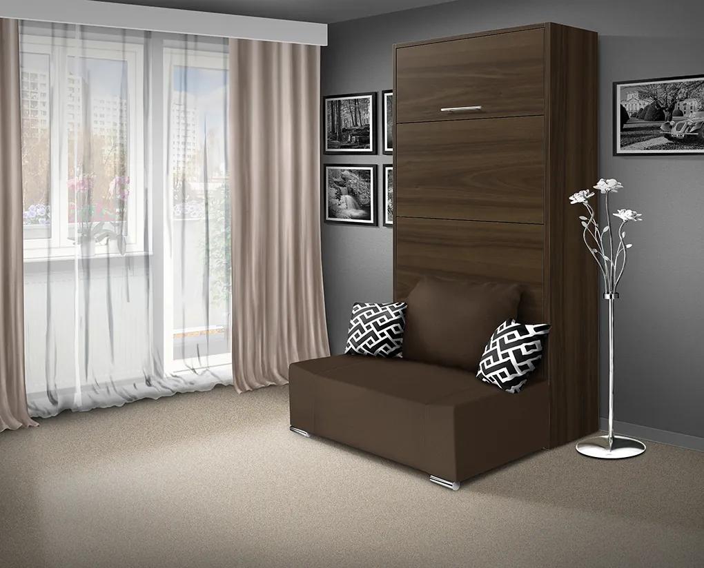 Nabytekmorava Sklápacia posteľ s pohovkou VS 21058P 200x90 farba pohovky: Sivá, Typ farebného prevedenia: Antracit / dvere biele