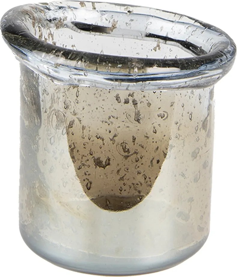 Zelený sklenený svietnik na čajovú sviečku Sandy - Ø 10*9 cm