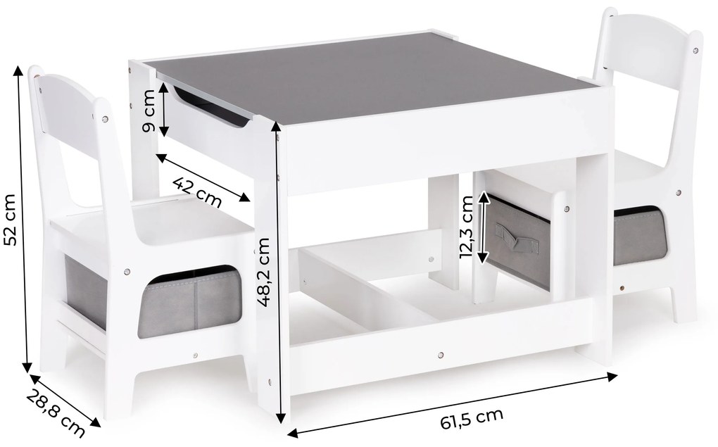Detský nábytok - drevený stôl + 2 stoličky