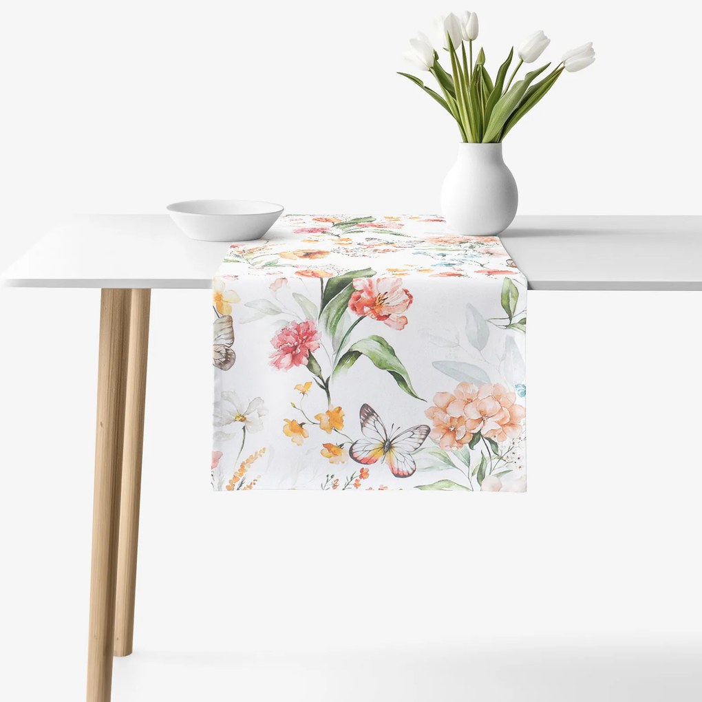 Goldea behúň na stôl valencia - motýlia lúka 50x120 cm