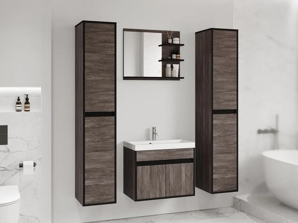 Kúpelňový nábytok Garmuzo XL, Farby: matera / matera + breslau gaštanov, Sifón: bez sifónu, Umývadlová batéria: nie