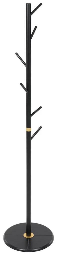 Autronic DR-N1006 BK Drevený stojanový vešiak čierna, 40 x 175 cm