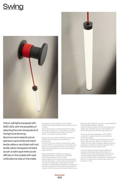 Redo 01-3361 - LED stmievateľné nástenné svietidlo SWING LED/9W/230V 3000/4000K CRI 90 biele