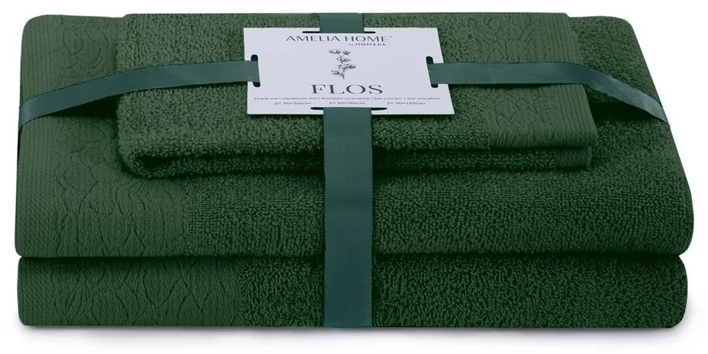 Sada 3 ks uterákov FLOSS klasický štýl tmavo zelená