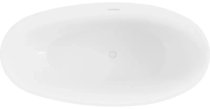 Mexen Bilbao, voľne stojaca vaňa 180 x 90 cm, biela-čierna, biely prepad, 51311809075-20