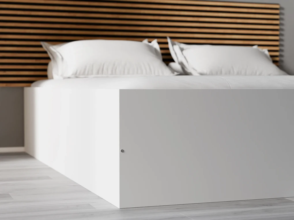 Posteľ BELLA 180 x 200 cm, biela Rošt: S latkovým roštom, Matrac: Matrac COCO MAXI 20 cm
