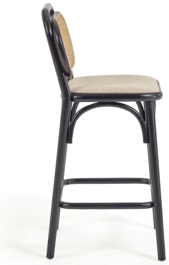 Čierna barová stolička z brestového dreva (výška sedadla 65 cm) Doriane – Kave Home