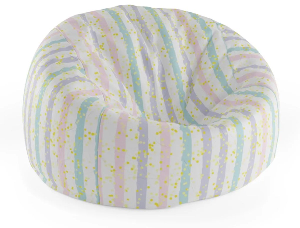 Sablio Sedací vak Cocoon Pruhy a bodky štetcom - 75 x 45 x 35 cm