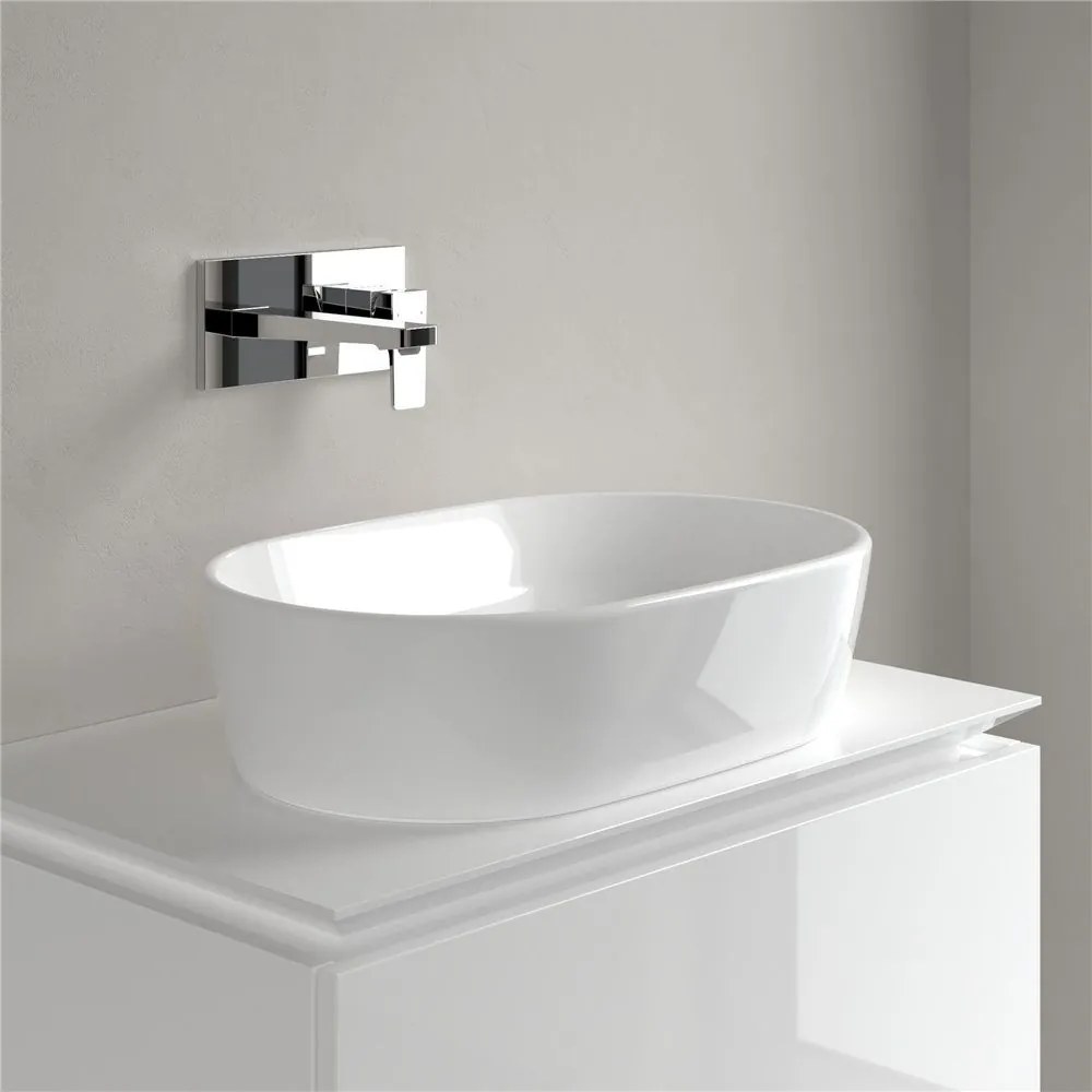 VILLEROY & BOCH Architectura oválne umývadlo na dosku bez otvoru, bez prepadu, 600 x 400 mm, biela alpská, s povrchom CeramicPlus, 5A2661R1