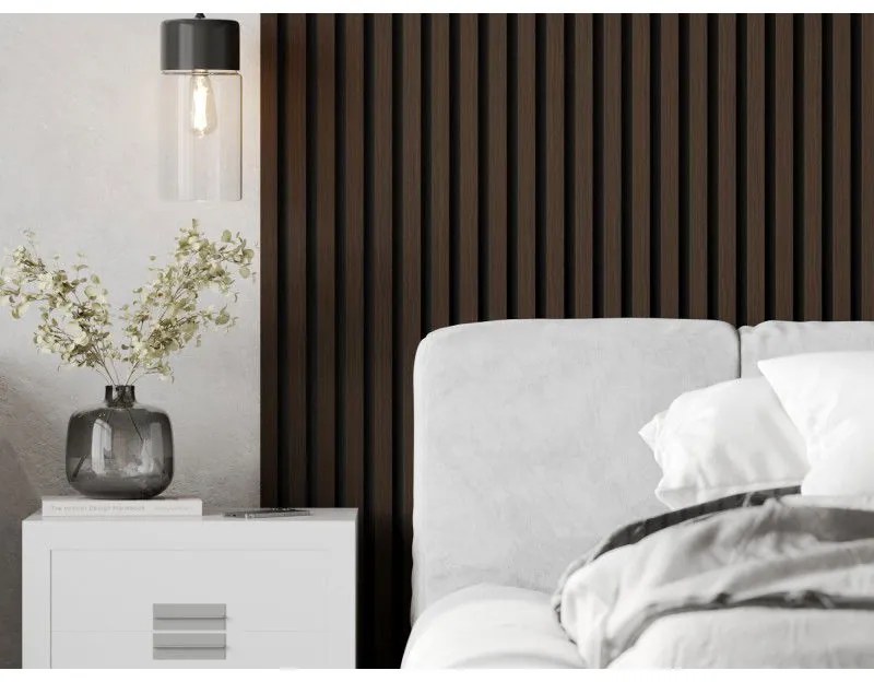 Mexen Lam-F, akustické stenové lamely 275 × 30 cm, plstený podklad 8 mm, technická dyha, orech palisandrový, S105-275307-3015-021