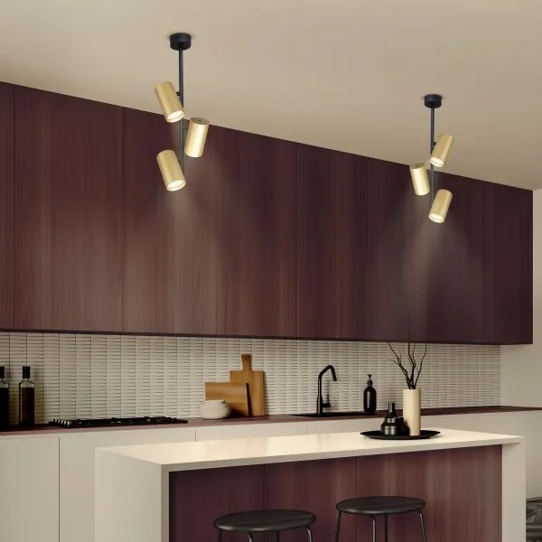 Brilagi - Luster na tyči SELE VERTICAL 3xGU10/30W/230V čierna/zlatá