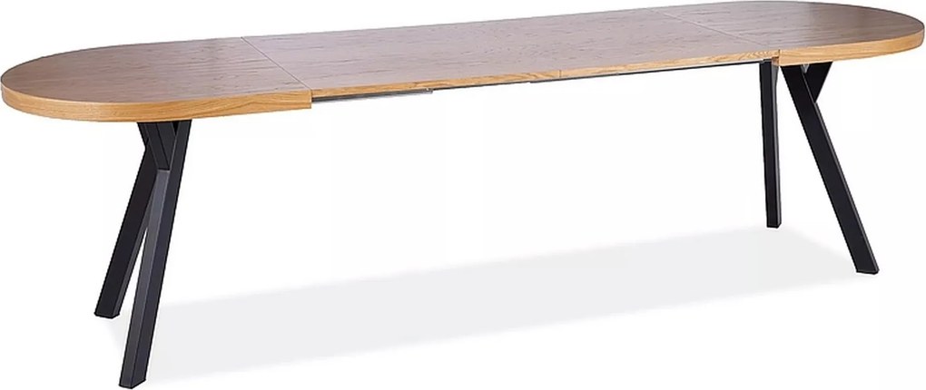 Jedálenský rozkladací stôl Domingo 140/272 cm čierny/dub prírodný