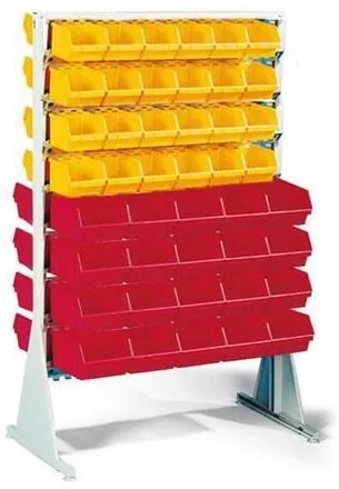 Obojstranný regál a boxy Unibox (88 ks)