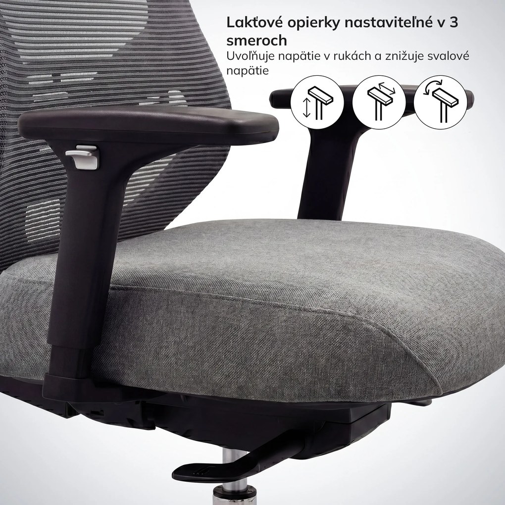 Ergonomická kancelárska stolička so sieťovinou tmavosivá AXIS