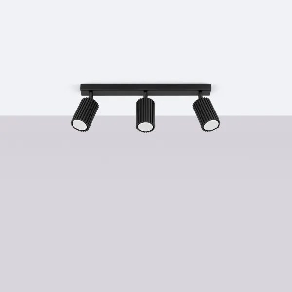 Sollux SL.1581 - Bodové svietidlo KARBON 3xGU10/10W/230V čierna