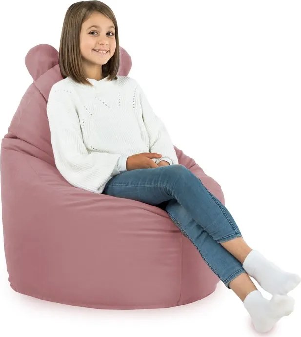 Detské kreslo Sako TEDDY – mäkké plyšové kreslo pre najmenších Farba: Modrý