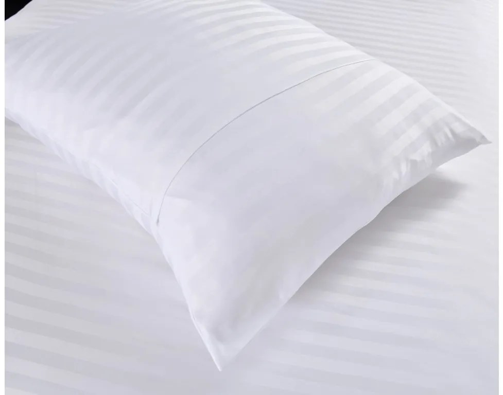 Hotelové obliečky z mikrovlákna JASMINE biele - prúžok 2 cm Rozmer obliečky: 70 x 90 cm | 140 x 200 cm