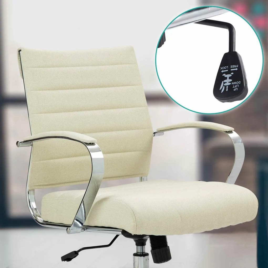 Kancelárska stolička Oakland - látka - Krémová