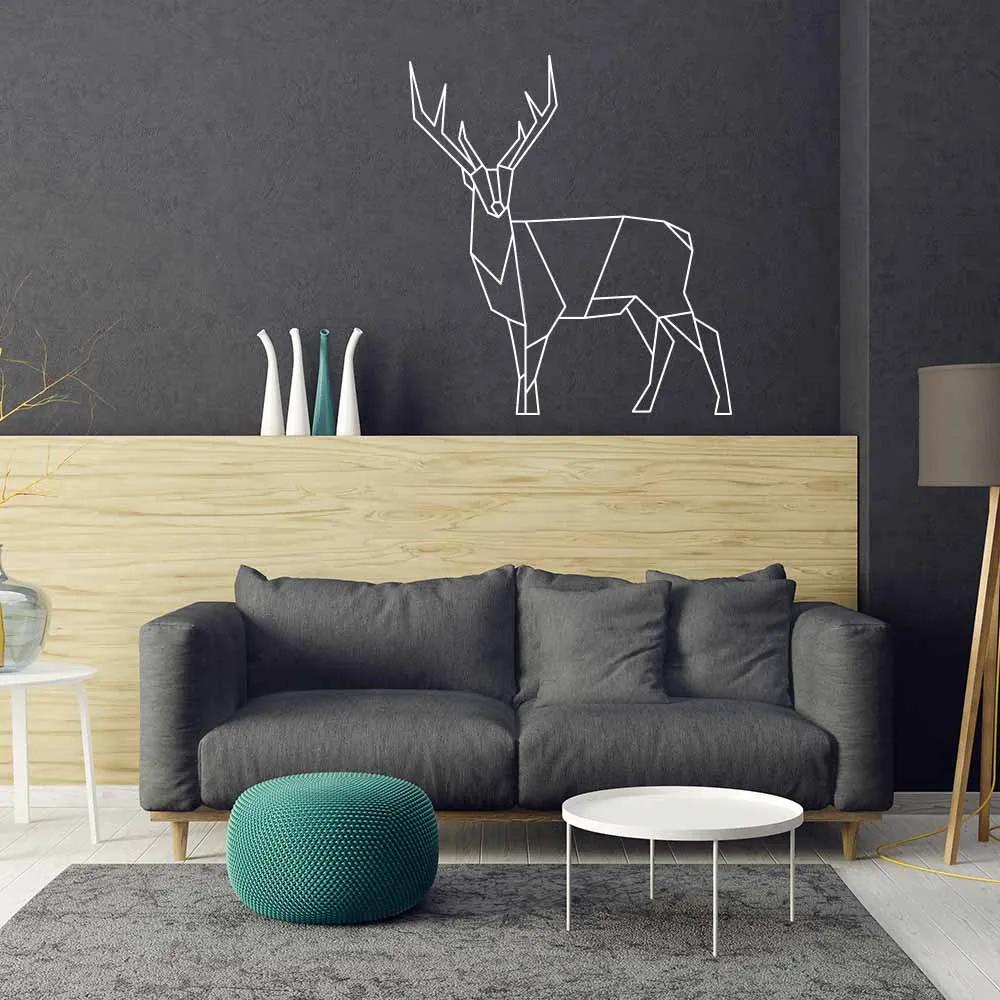 GLIX Deer - samolepka na stenu Biela 100x90 cm