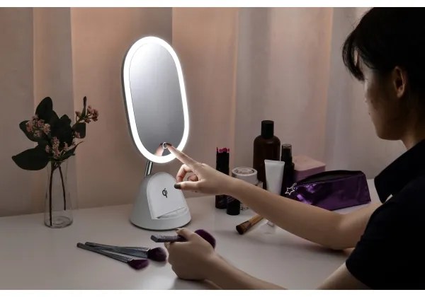 Immax 08970L - LED Stmievateľné zrkadielko s bezdrôtovým nabíjaním LED/18W/230V
