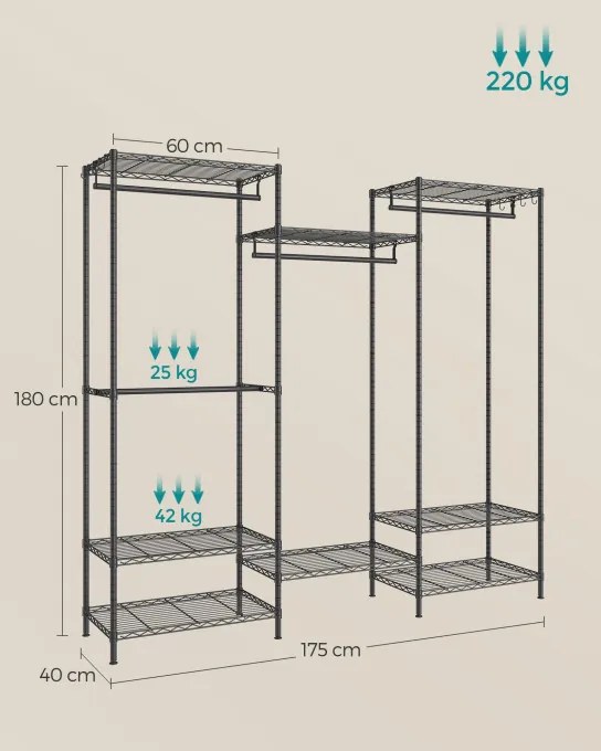Otvorená šatníková skriňa LGR431B01