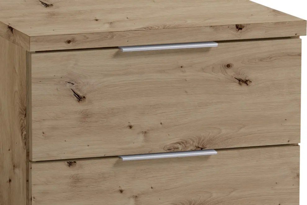Nočný stolík s 2 zásuvkami Smilla, výška 43 cm, dub artisan