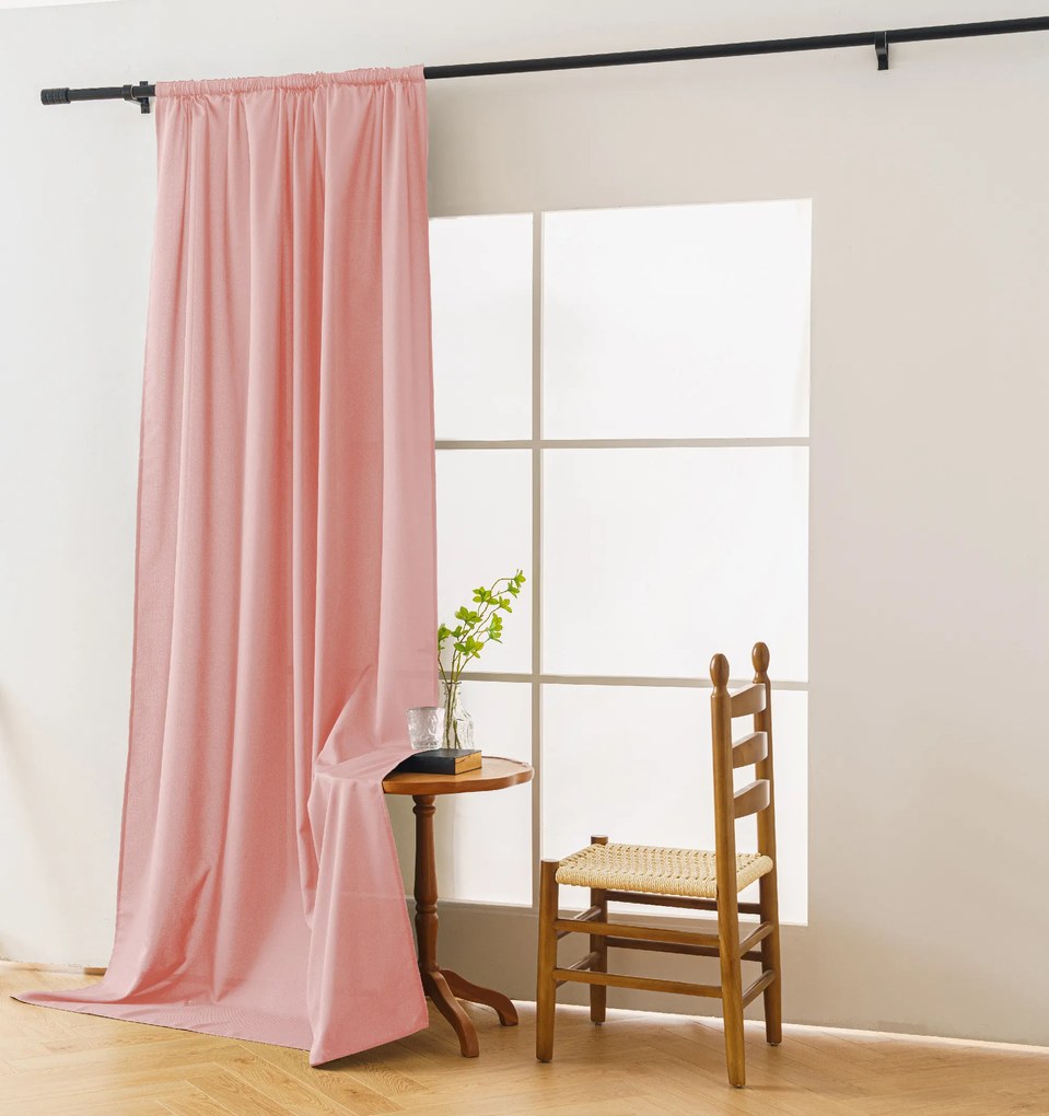 Záves OXFORD LIGHT 140x250 cm, ružový Zavesenie: Kovové krúžky
