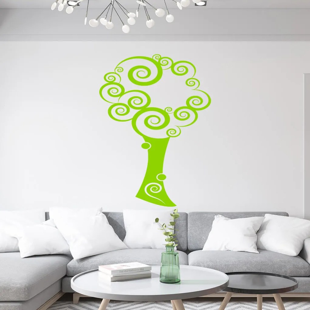 Veselá Stena Samolepka Tajomný strom Farba: oranžová, Veľkosť: 100 x 136 cm