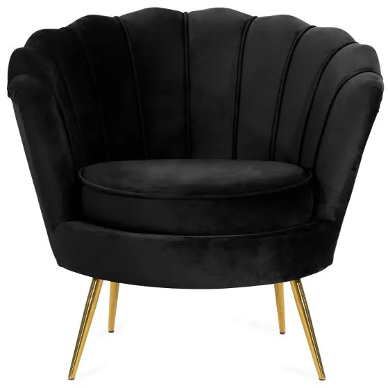 Kreslo SHELLY zamatové čierne 978573