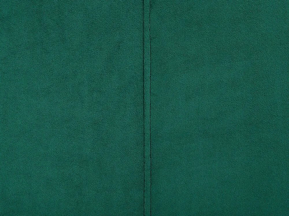 Rohová zamatová pohovka s taburetom pravostranná smaragdovozelená OSLO Beliani