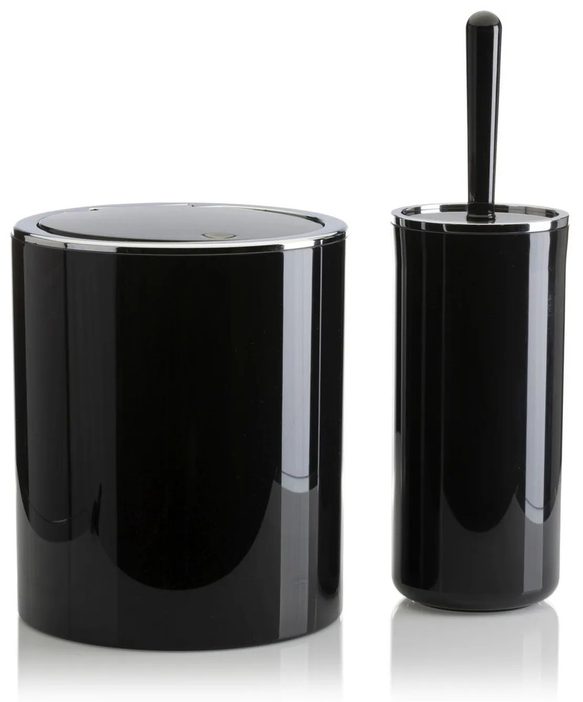 Sada kúpeľňových doplnkov Carmen čierna/prvky s chrómovou povrchovou úpravou