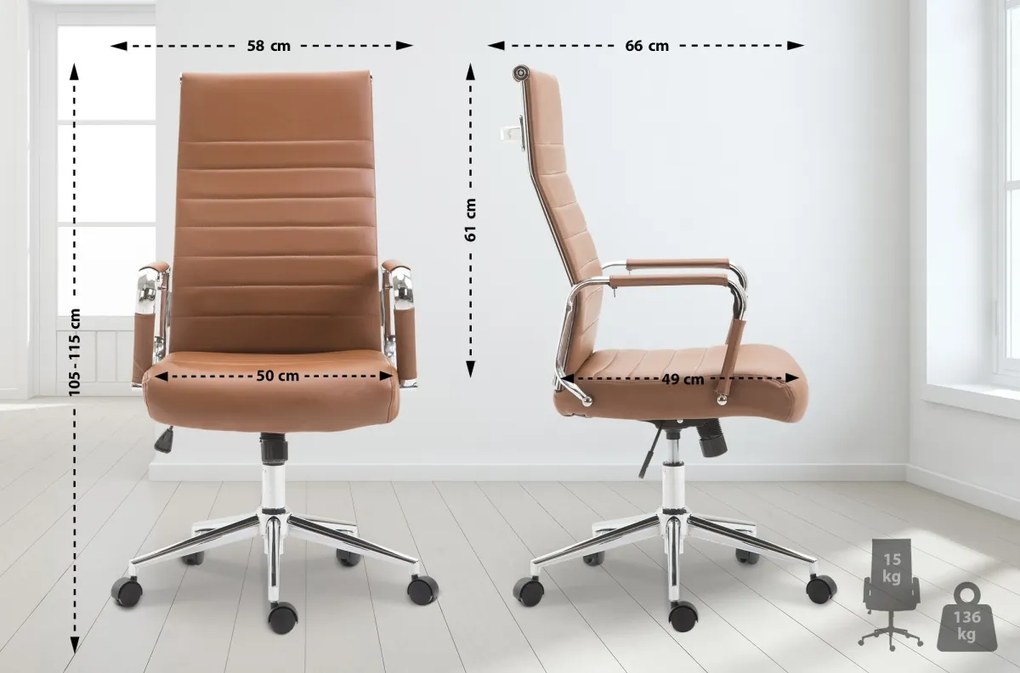 Design-Shop Kancelárska stolička Kolumbus - Svetlo hnedá