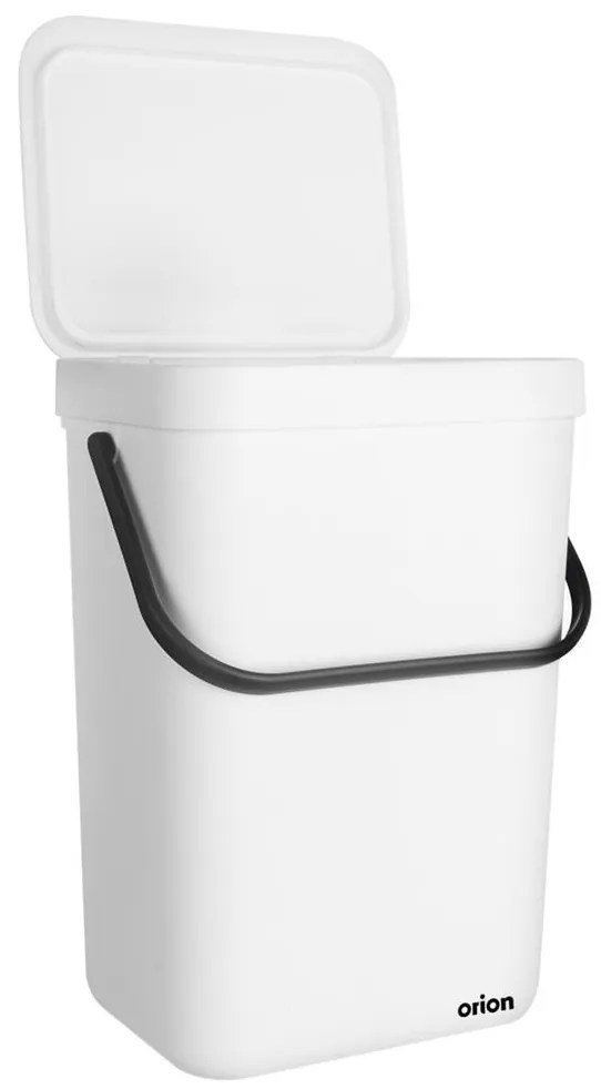 Závesný odpadkový kôš na dvierka, s vekom 10 l - biely