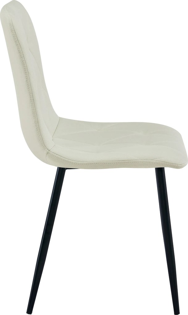 Krémová jedálenská stolička LIBRA s čiernymi nohami