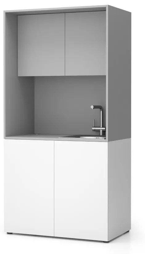 Kuchynka NIKA s drezom a batériou 1000 x 600 x 2000 mm, sivá, pravé