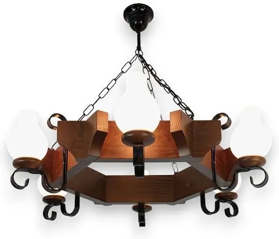 Brilagi - Luster na reťazi QUEEN 6xE14/40W/230V buk/orech