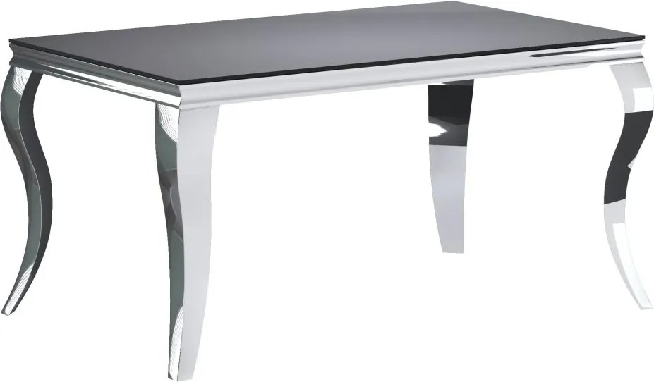 Vintino Jedálenský stôl ORVEX 150 × 90 cm – čierne sklo / chróm
