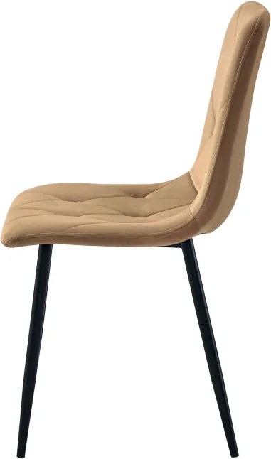 Set jedálenských stoličiek LIBRA zamatové hnedé / čierne nohy (4 ks)