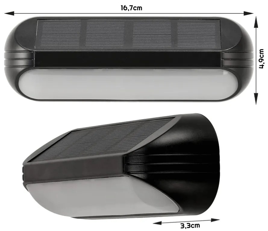 BERGE Solárne fasádne svietidlo RGB IP65
