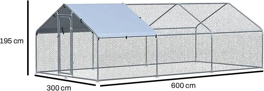 Výbeh pre sliepky BestBerg BBCH‑18 / 18 m² / 300 × 600 × 195 cm / kurník