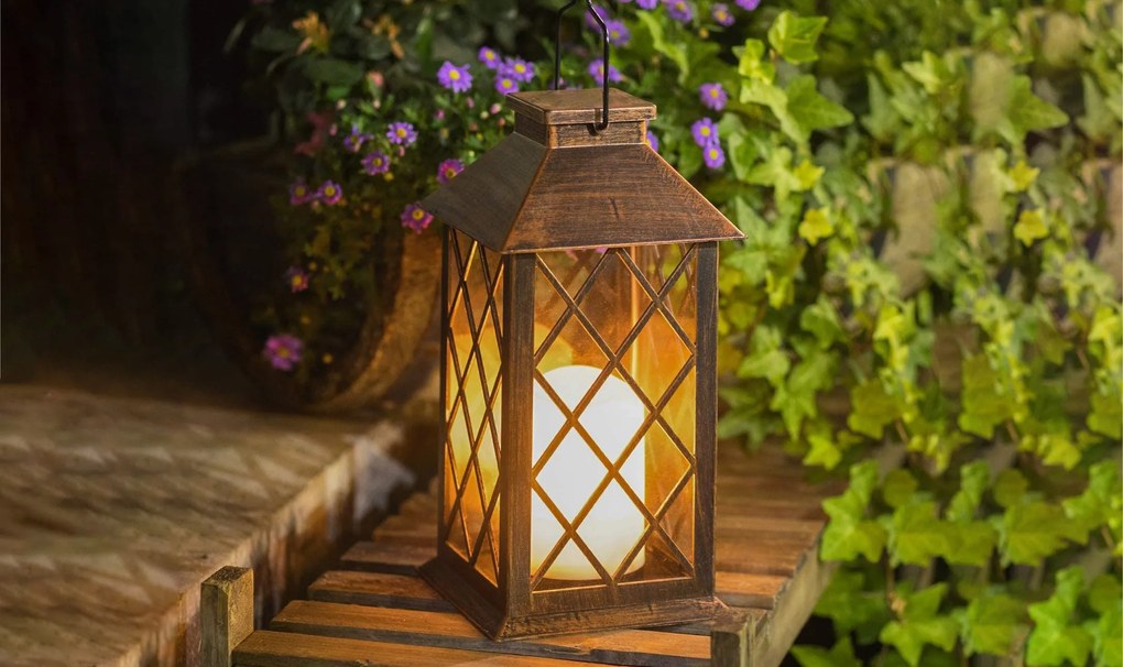 Tutumi Tutumi, LED svietnik 14x14x29 cm ZT22-06, mosadzná, HOM-02815
