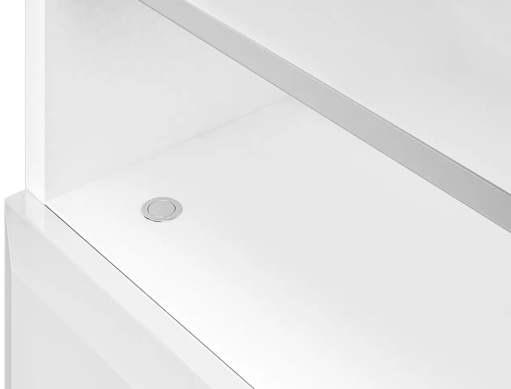 NOČNÝ STOLÍK CRISTINE 3S BIELY LESK + ZRKADLO