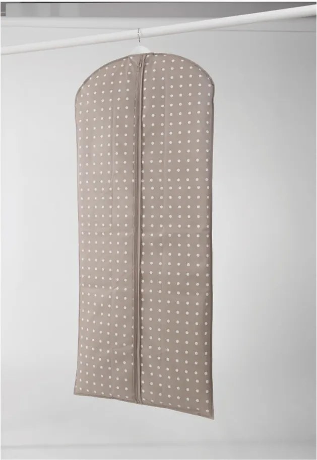 Béžový obal na šaty Compactor Dots, 137 cm