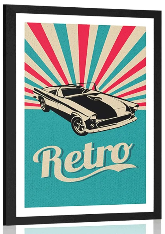 Plagát s paspartou v retro štýle - 20x30 silver