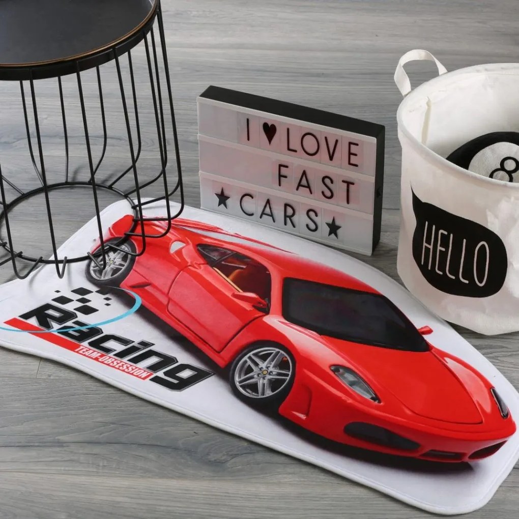Obsession, Detský kusový koberec Mila kids 147 ferrari, 60x80, červená, detská izba