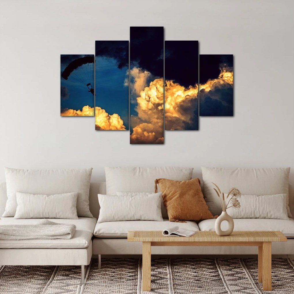 Obraz parašutistu v oblakoch (150x105 cm)