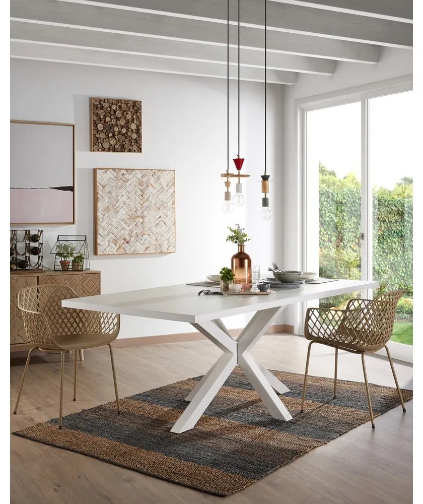 Biely jedálenský stôl Kave Home Arya, 160 x 100 cm