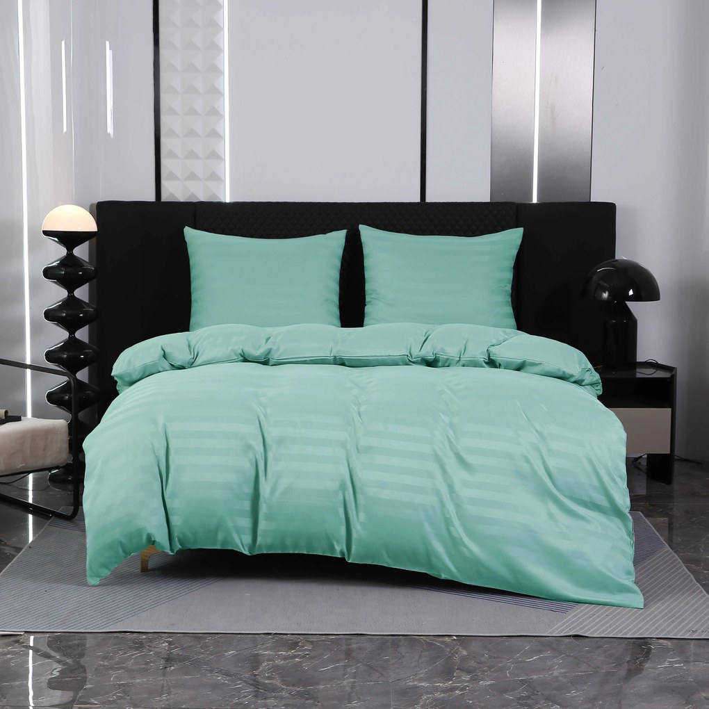 Hotelové obliečky z mikrovlákna JASMINE mentolové - prúžok 2 cm Rozmer obliečky: 2 ks 70 x 80 cm | 160 x 200 cm